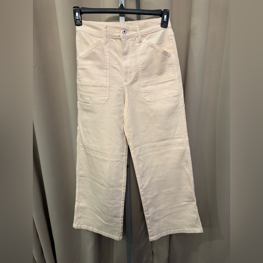 Favorite Daughter Cream Wide-Leg Jeans